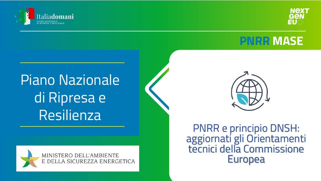 Read more about the article PNRR and DNSH principle: the European Commission’s technical guidelines for evaluating PNRR measures have been updated