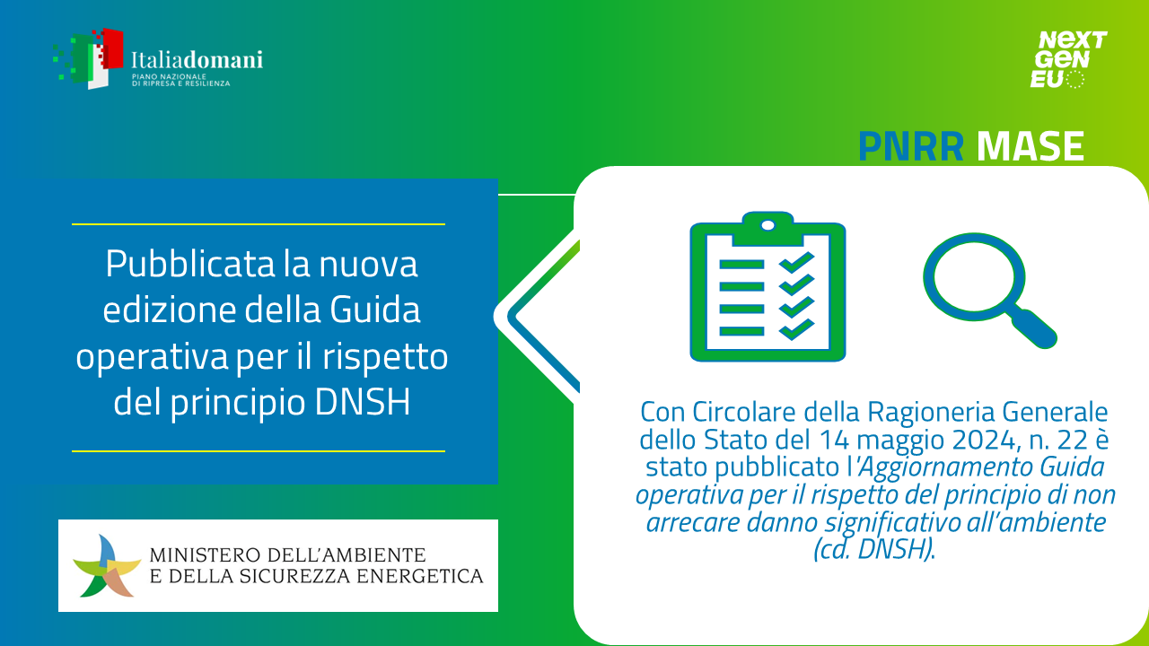 Read more about the article The new edition of the Operational Guide for compliance with the DNSH principle has been published