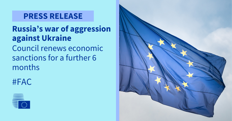 Read more about the article Russia’s war of aggression against Ukraine: Council renews economic sanctions for a further 6 months